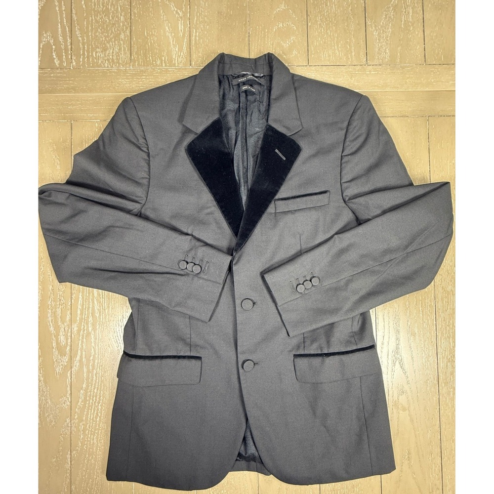 Marc Jacobs Tuxedo Jacket Mens 48 Black Velvet Trim Blazer Made‎ In Italy